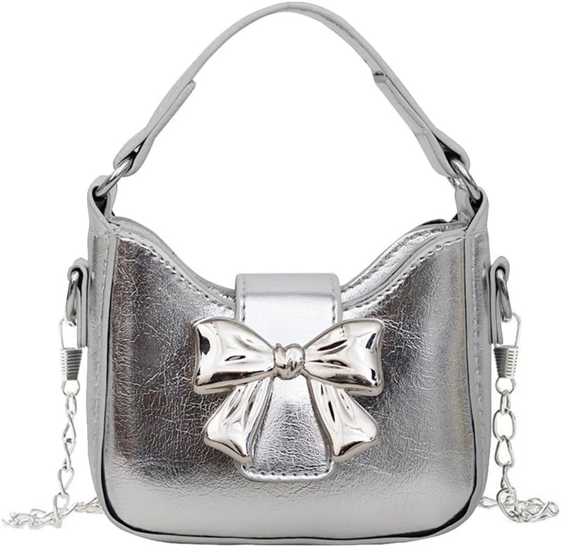 JienClound Mini Crossbody Purse, Bow Magnetic Buckle Handbag Shoulder Bag Great Gift Idea for Little Girls - Image 1